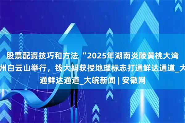 股票配资技巧和方法 “2025年湖南炎陵黄桃大湾区推介会”在广州白云山举行，钱大妈获授地理标志打通鲜达通道_大皖新闻 | 安徽网